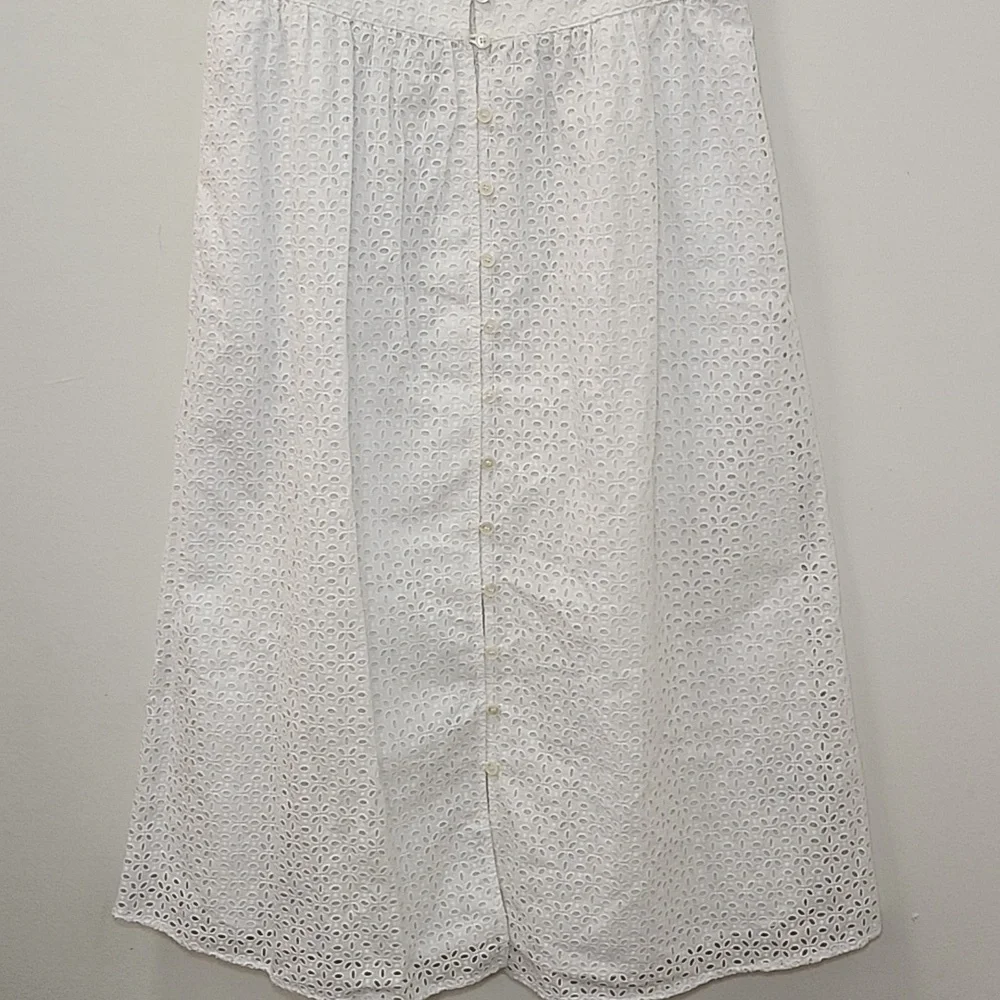 NWT J.Crew Eyelet Button-Front Sleeveless Midi Dress Size 8 - Picture 6 of 16